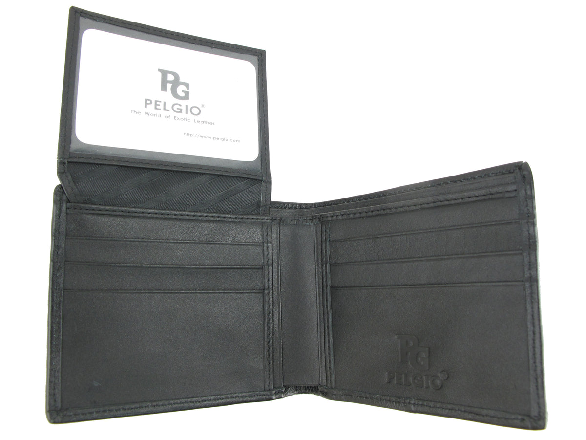 Genuine Polished Stingray Skin Leather Intrecciato Men's Bifold Handmade Wallet