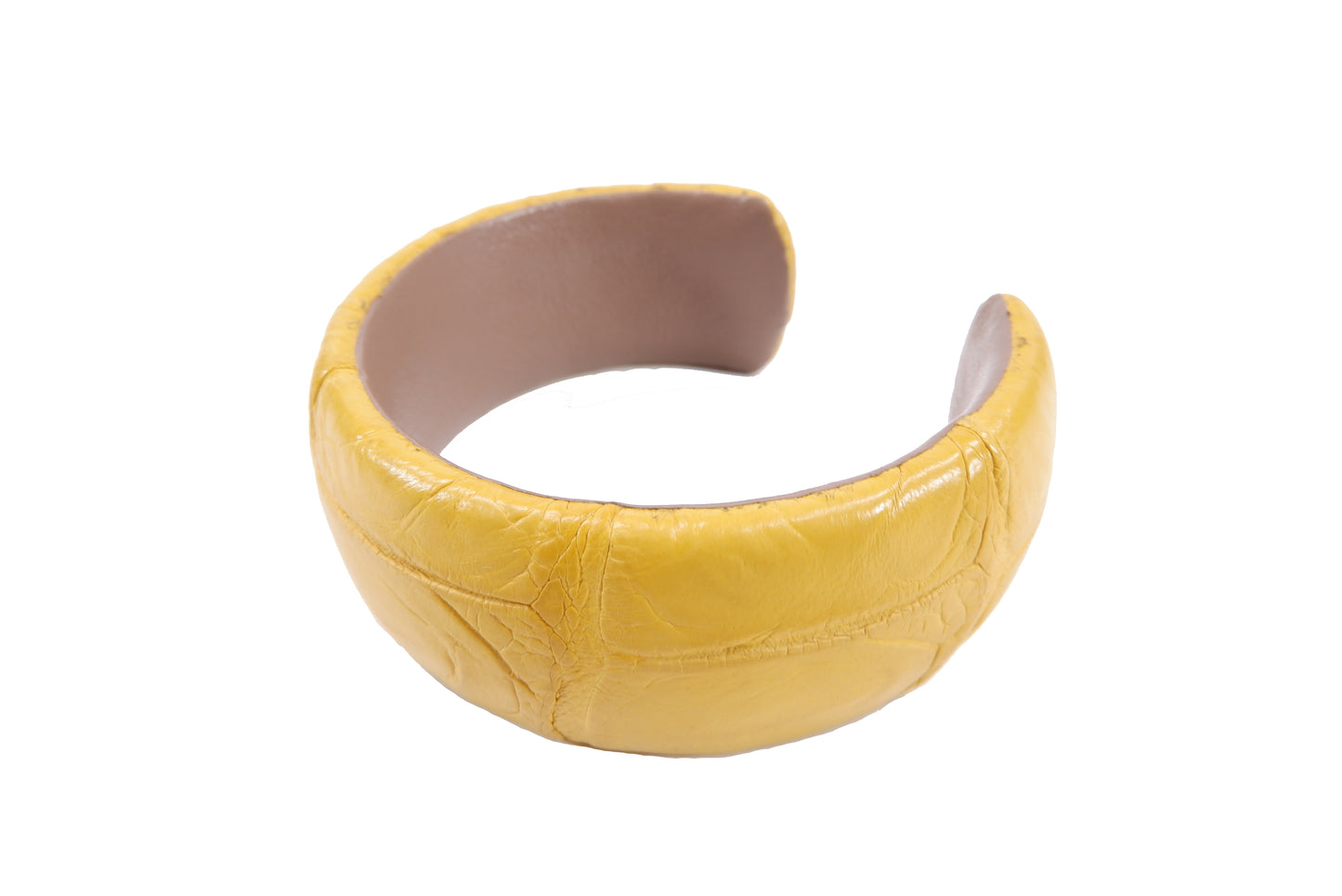 Genuine Crocodile Belly Skin Leather Bangle Cuff Bracelet