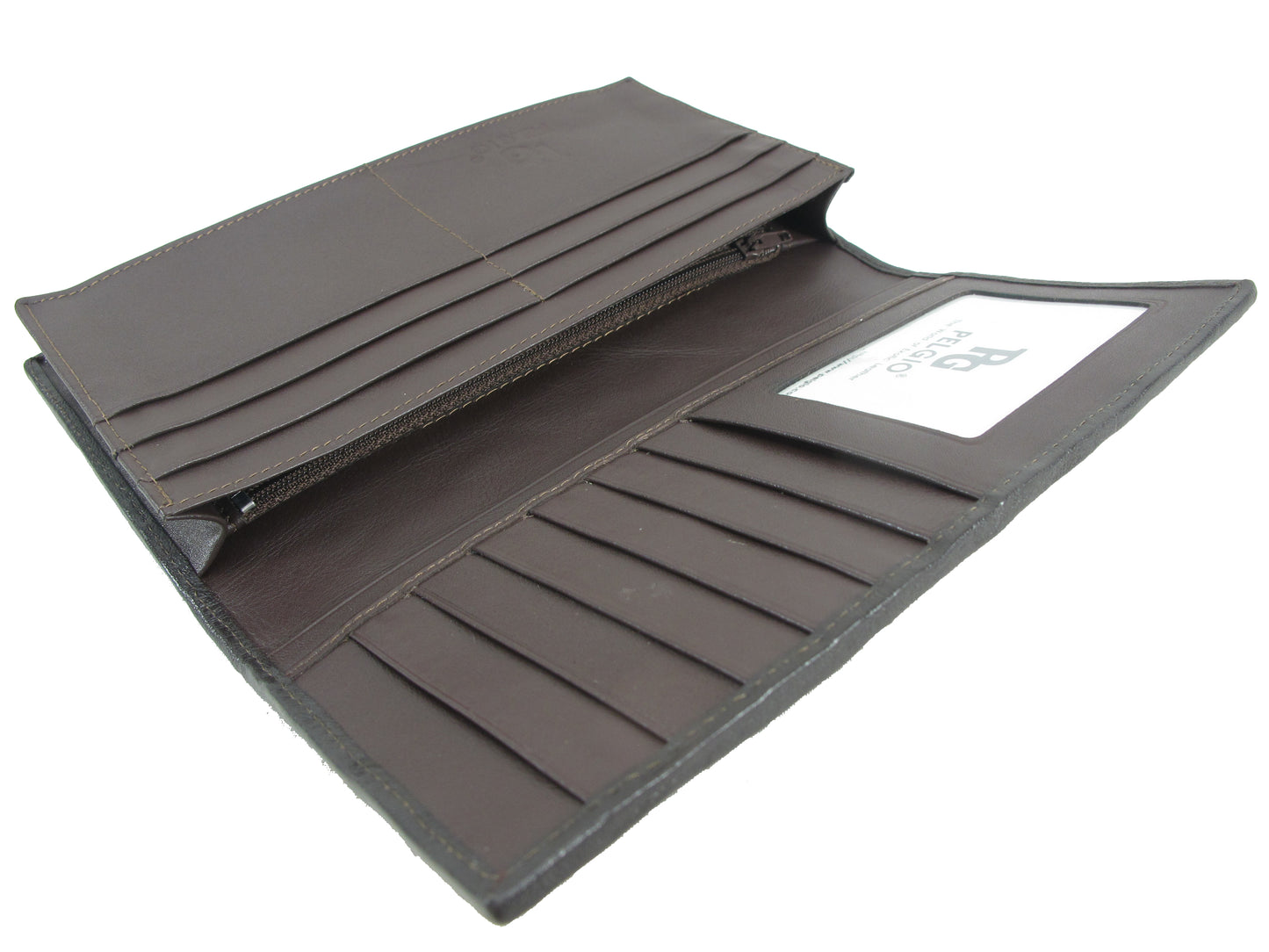 Genuine Crocodile Backbone Skin Leather Checkbook Long Wallet