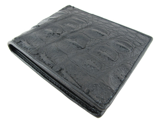 Genuine Crocodile Half Backbone Skin Leather Soft & Slim Bifold Wallet