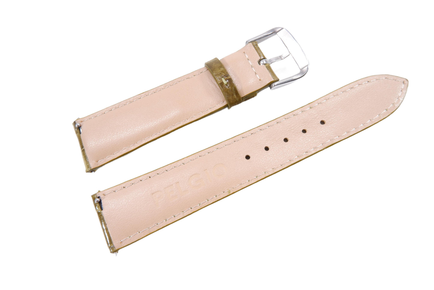 Genuine Crocodile Belly Skin Leather Quick Release Watch Strap Green Band with Buckle