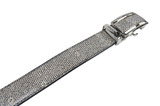 Genuine Lizard Skin Leather Auto Locking Men's Belt