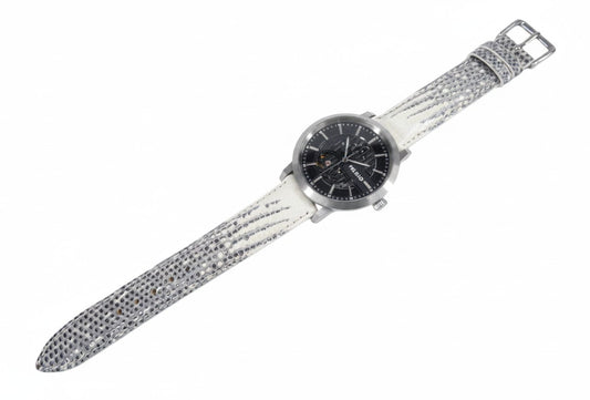 Genuine Lizard Skin Leather Quick Release Watch Strap Natural White Band with Buckle