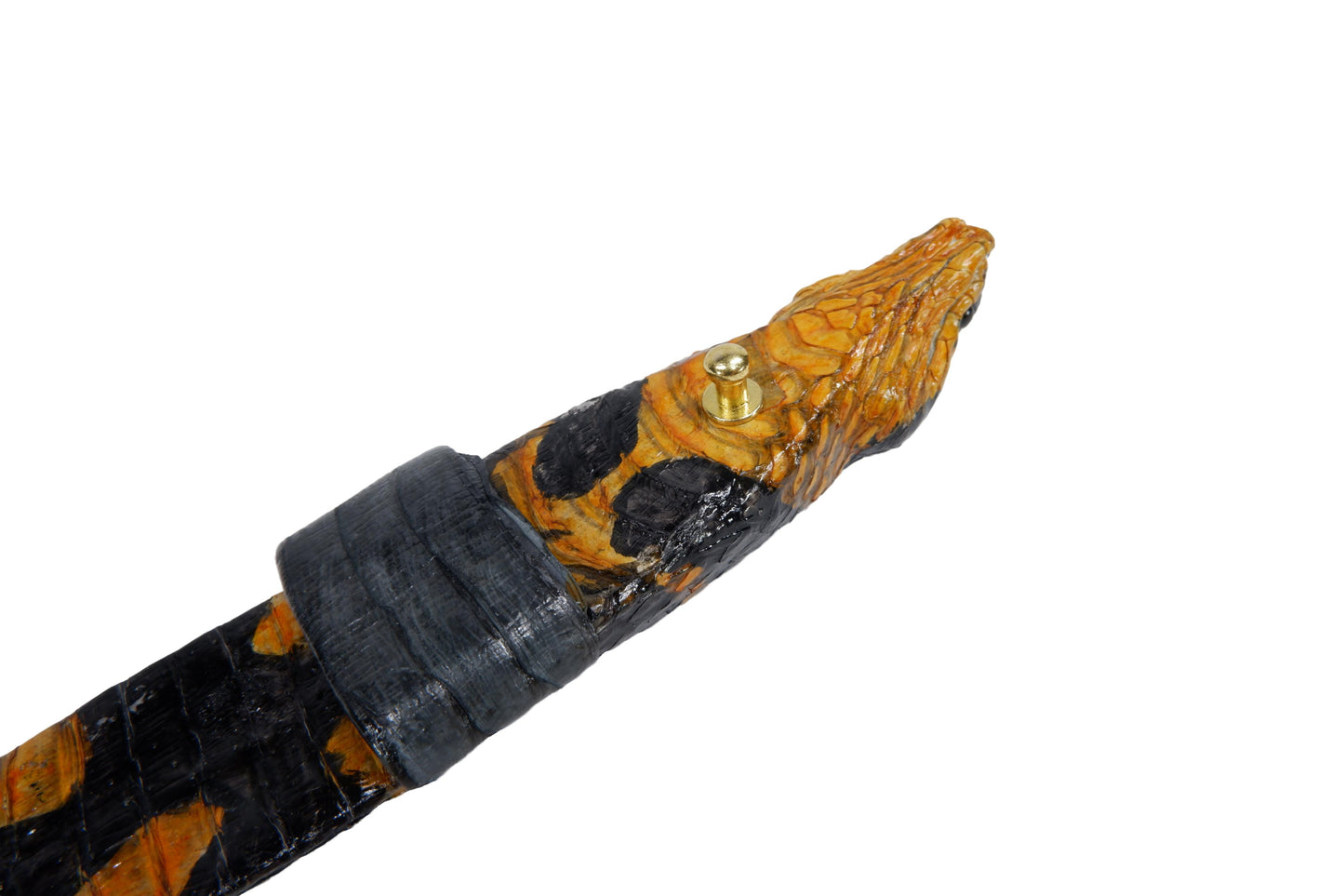 Genuine Mangrove Snake Skin with Head Leather Dress Belt