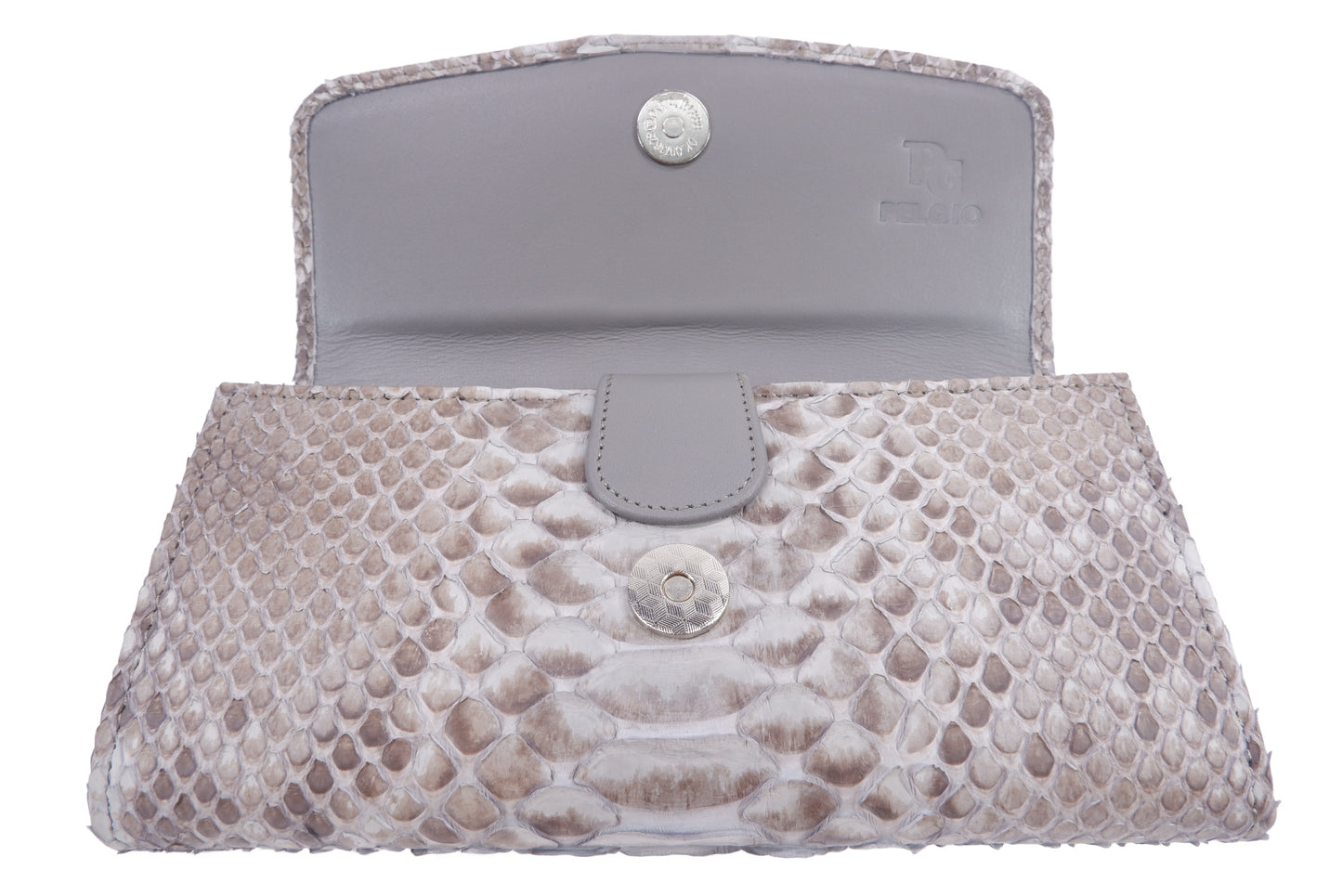 Genuine Python Snake Belly Skin Leather Women's Trifold Clutch Wallet Purse