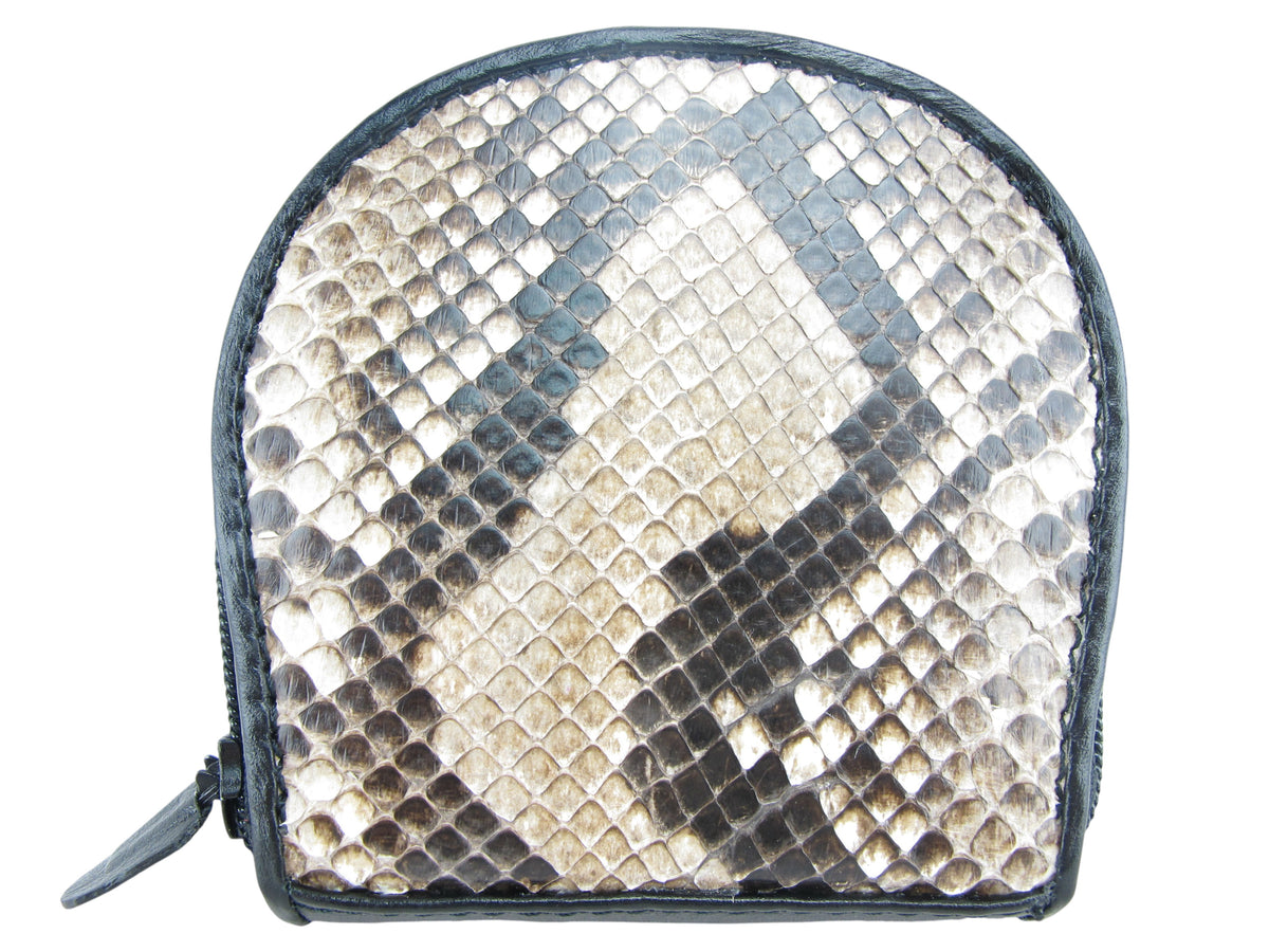 Genuine Reticulated Python Skin Leather Women's Zip Wallet Coins Purse