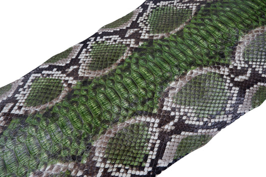 Genuine Reticulated Python Belly Skin Leather Hide Pelt Natural Mint Green