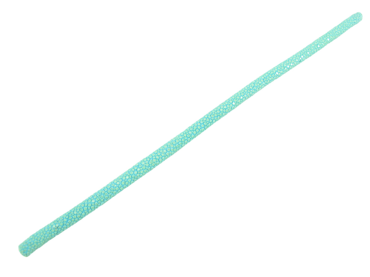 Genuine Polished Stingray Skin Leather Cord Blue