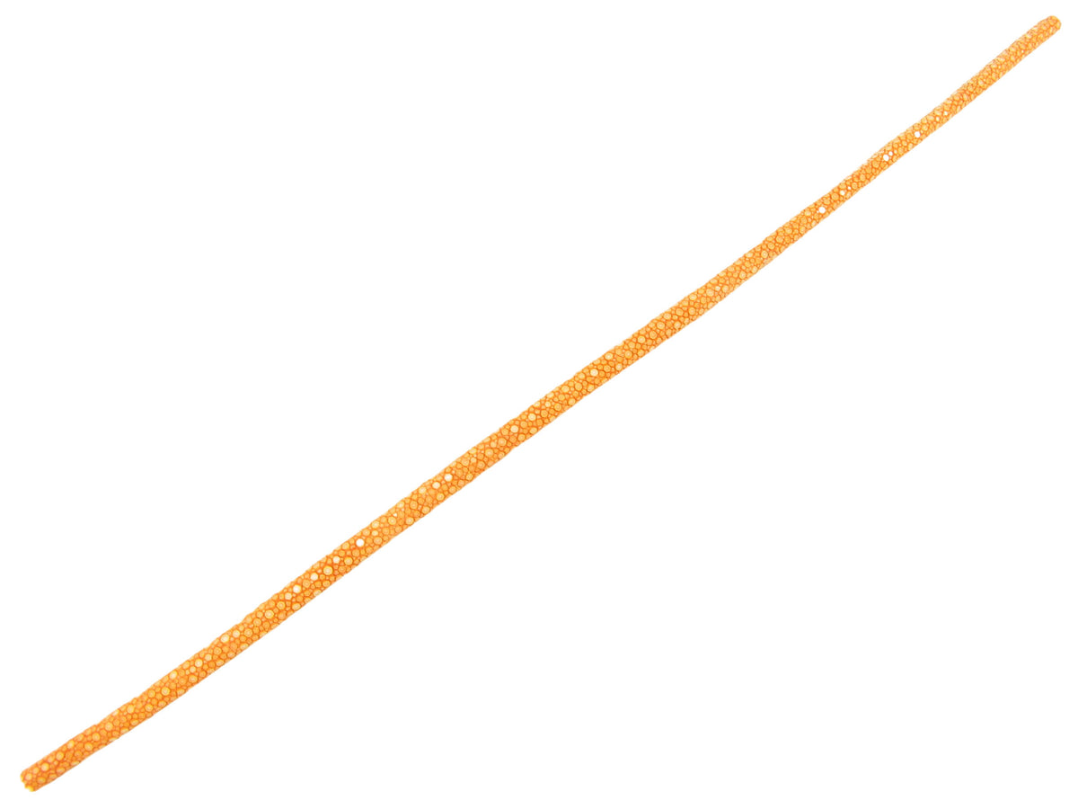 Genuine Polished Stingray Skin Leather Cord Orange