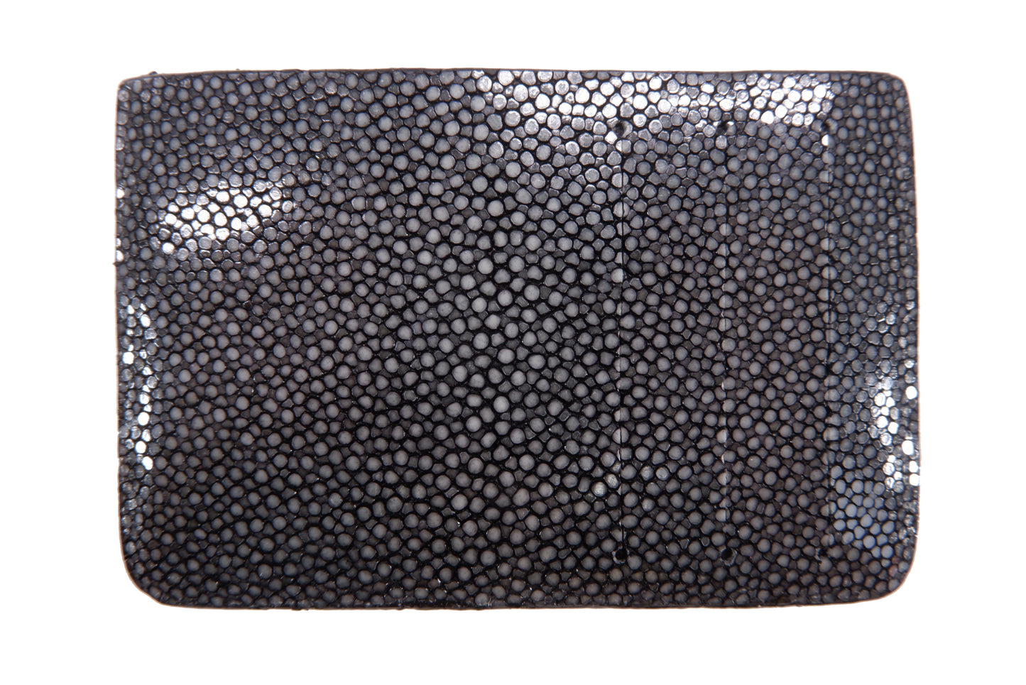 Genuine Polished Stingray Skin Leather Slim Business & Credit Card Holder Sleeve Wallet