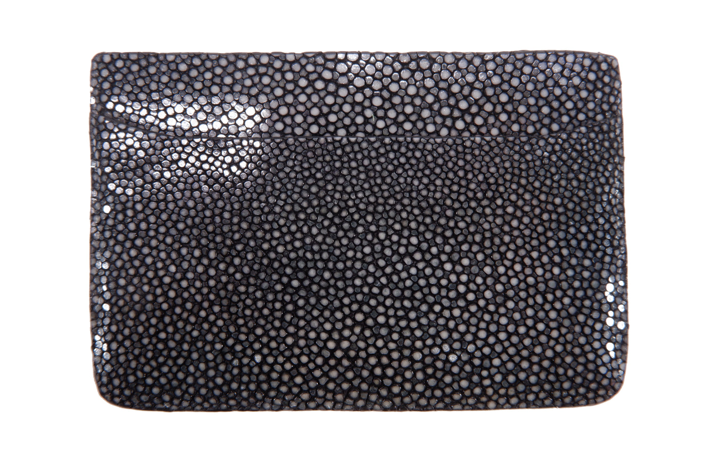 Genuine Polished Stingray Skin Leather Slim Business & Credit Card Holder Sleeve Wallet
