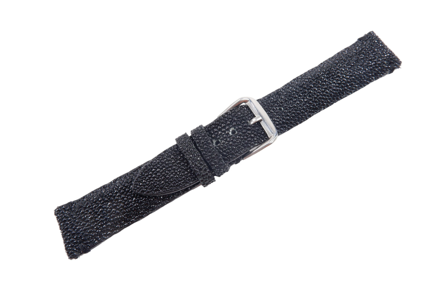 Genuine Stingray Skin Leather Quick Release Watch Strap Black Band with Buckle