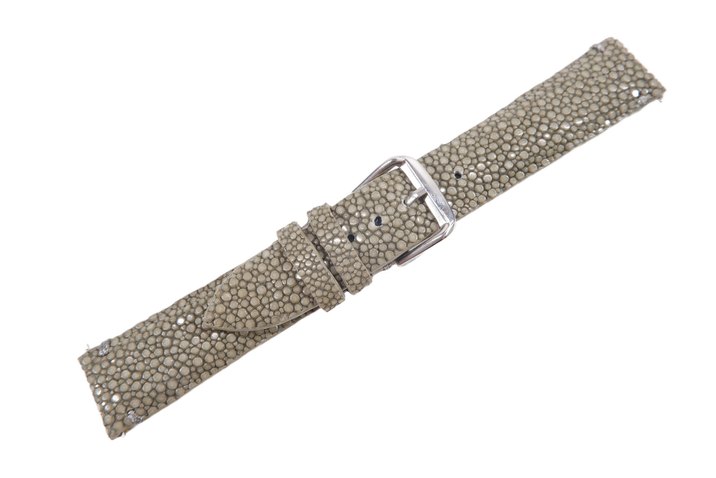Genuine Polished Stingray Skin Leather Quick Release Watch Strap Grey Band with Buckle