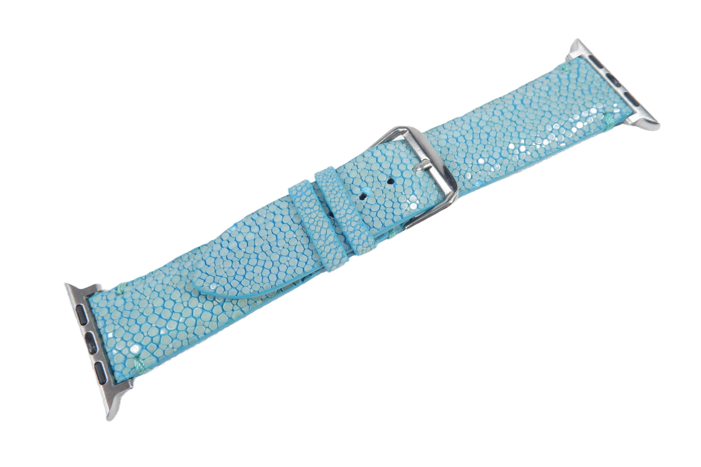 Genuine Polished Stingray Skin Leather Watch Strap Compatible with Apple Watch Ultra 1/2 Series 9/8/7/6/5/4/3/2/1/SE/SE2