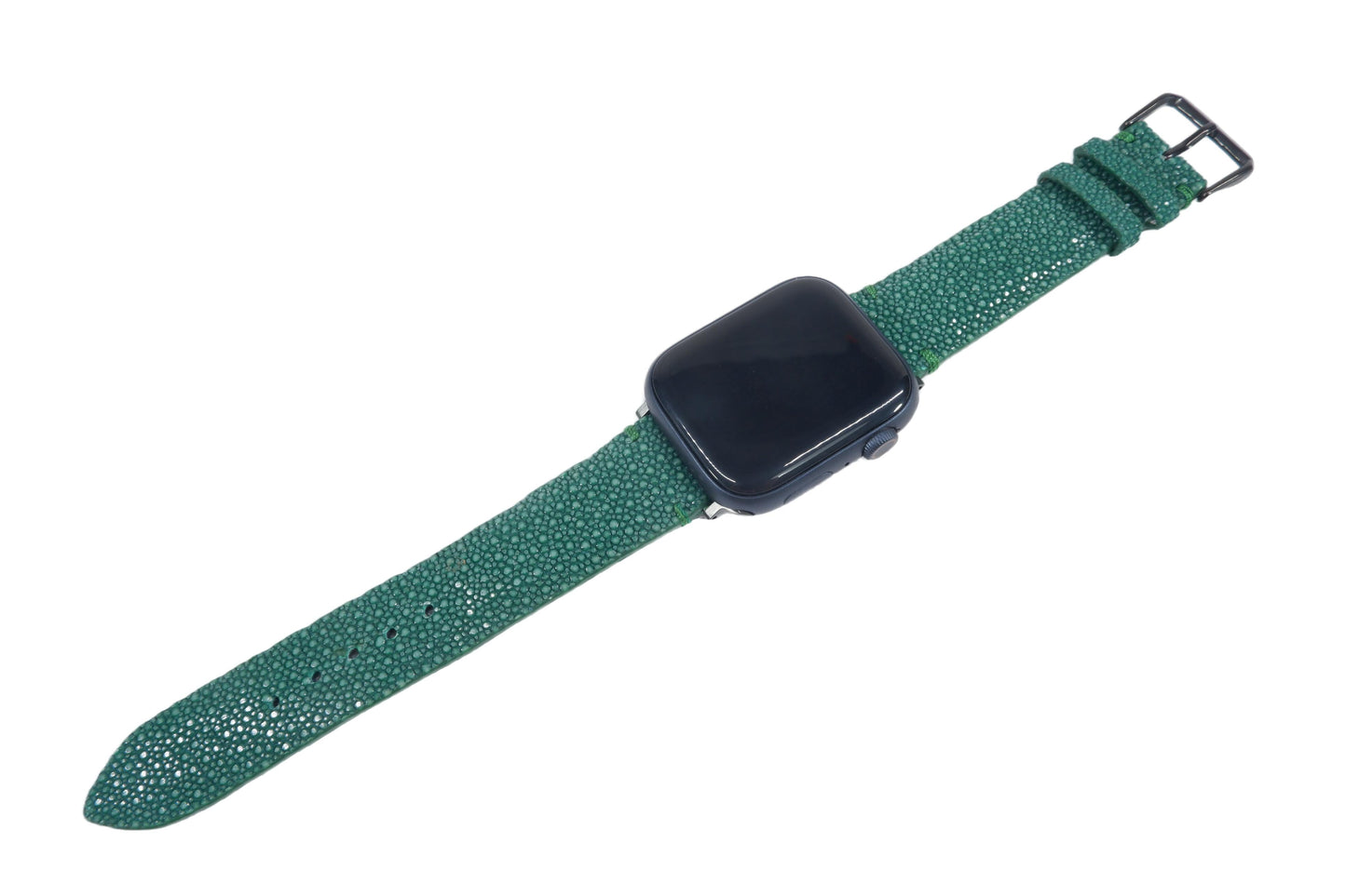 Genuine Polished Stingray Skin Leather Watch Strap Compatible with Apple Watch Ultra 1/2 Series 9/8/7/6/5/4/3/2/1/SE/SE2