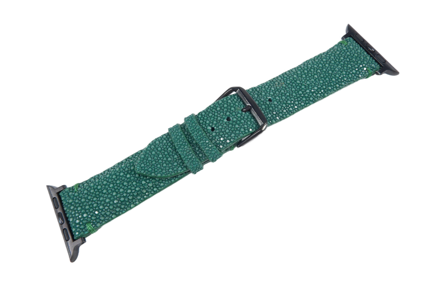 Genuine Polished Stingray Skin Leather Watch Strap Compatible with Apple Watch Ultra 1/2 Series 9/8/7/6/5/4/3/2/1/SE/SE2