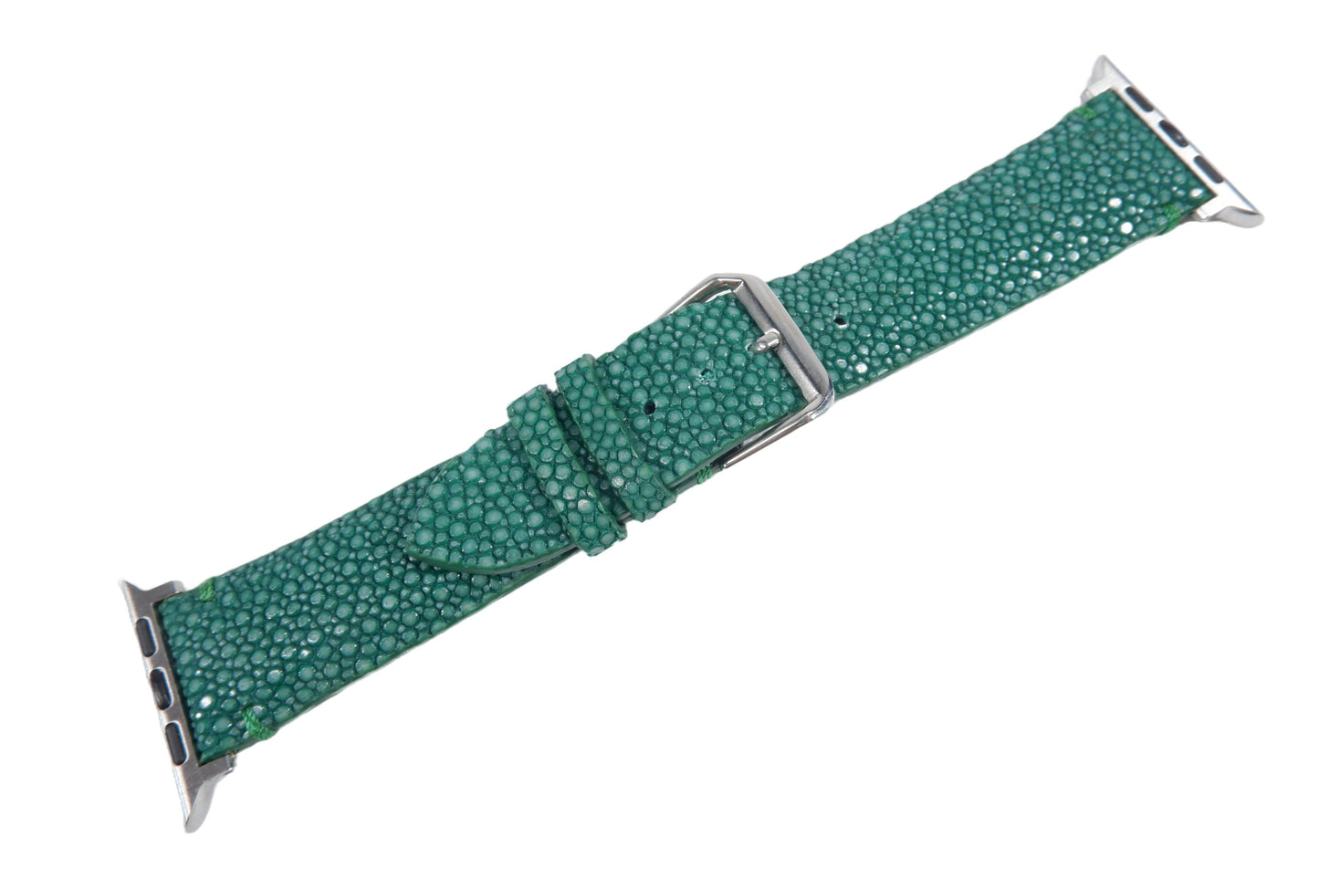 Genuine Polished Stingray Skin Leather Watch Strap Compatible with Apple Watch Ultra 1/2 Series 9/8/7/6/5/4/3/2/1/SE/SE2