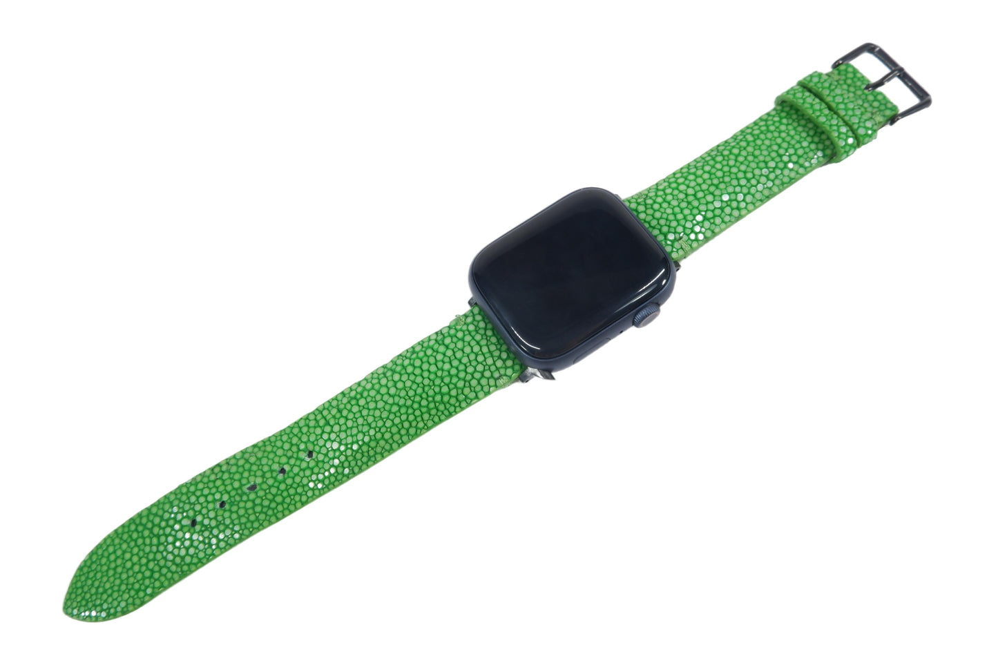 Genuine Polished Stingray Skin Leather Watch Strap Compatible with Apple Watch Ultra 1/2 Series 9/8/7/6/5/4/3/2/1/SE/SE2