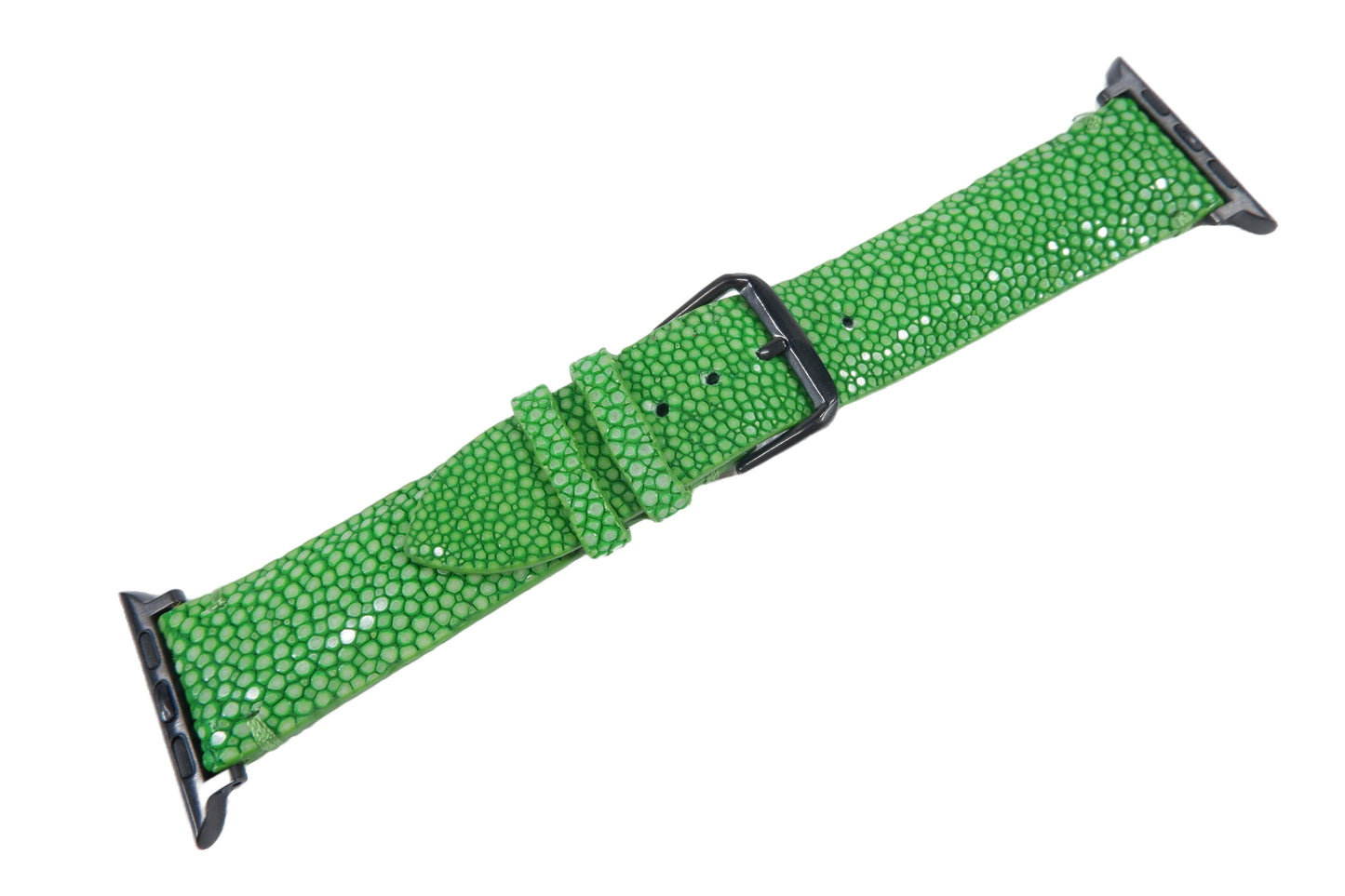 Genuine Polished Stingray Skin Leather Watch Strap Compatible with Apple Watch Ultra 1/2 Series 9/8/7/6/5/4/3/2/1/SE/SE2
