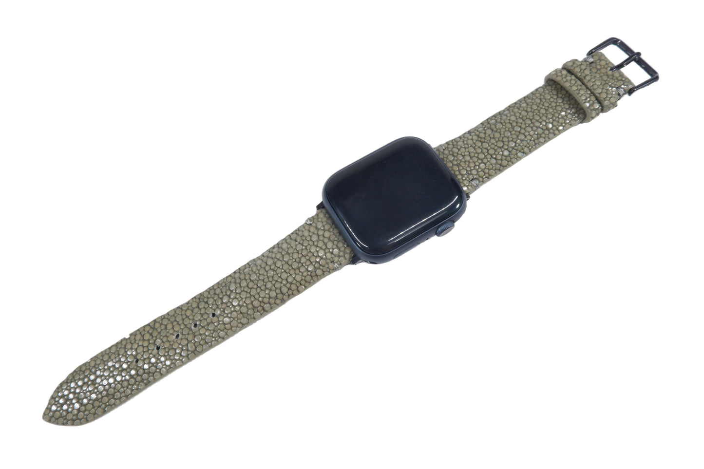 Genuine Polished Stingray Skin Leather Watch Strap Compatible with Apple Watch Ultra 1/2 Series 9/8/7/6/5/4/3/2/1/SE/SE2