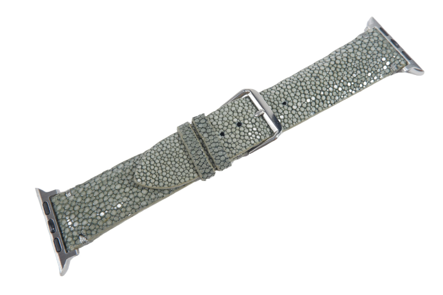 Genuine Polished Stingray Skin Leather Watch Strap Compatible with Apple Watch Ultra 1/2 Series 9/8/7/6/5/4/3/2/1/SE/SE2