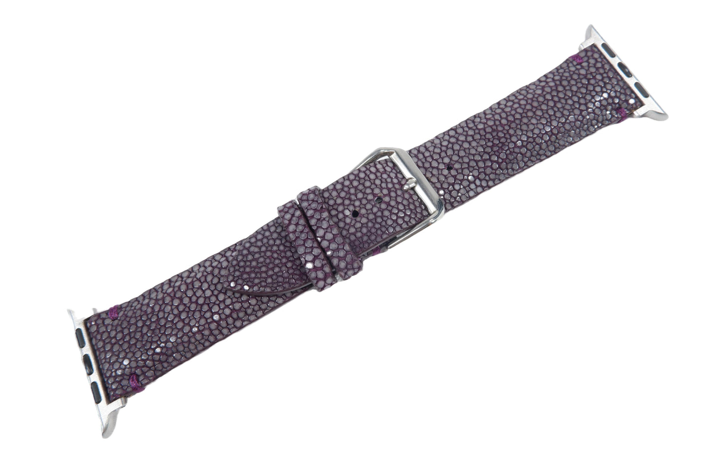Genuine Polished Stingray Skin Leather Watch Strap Compatible with Apple Watch Ultra 1/2 Series 9/8/7/6/5/4/3/2/1/SE/SE2