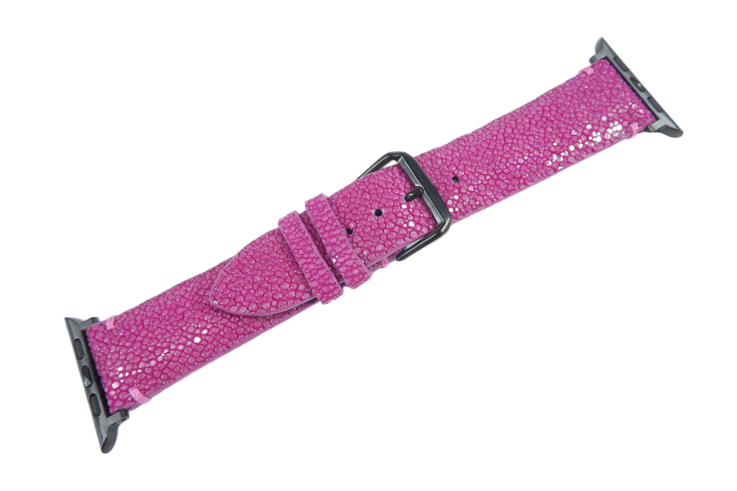 Genuine Polished Stingray Skin Leather Watch Strap Compatible with Apple Watch Ultra 1/2 Series 9/8/7/6/5/4/3/2/1/SE/SE2