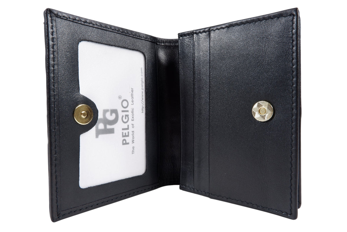 Genuine Ostrich Quill Skin Leather Business & Credit Card Holder Wallet
