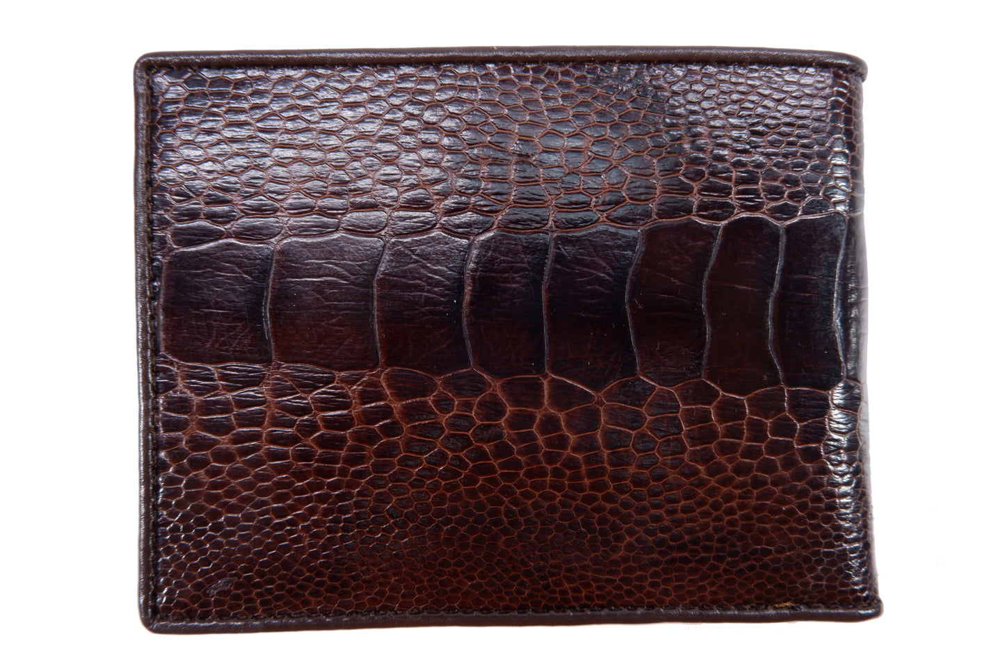 Genuine Ostrich Leg Skin Leather Soft Bifold Wallet