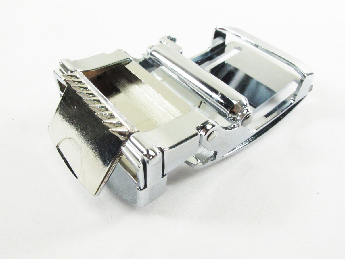 Genuine Crocodile Skin Leather Stainless Steel Auto Locking Buckle for Belt without Step