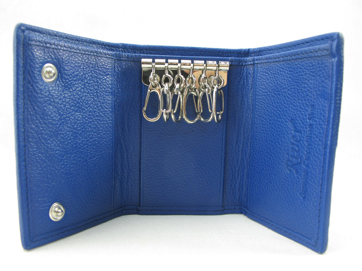 Genuine Caiman Crocodile Skin Leather Trifold Key Holder Wallet
