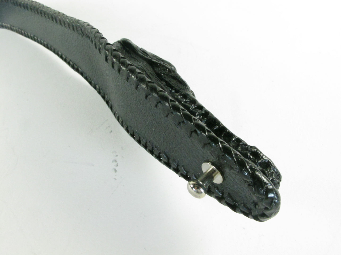 Genuine Crocodile Skin with Head Leather Handmade Dress Belt