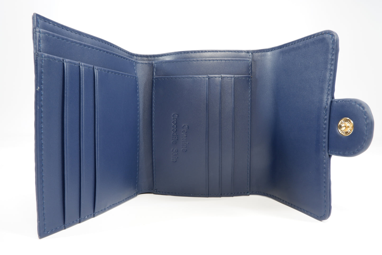 Genuine Crocodile Belly Skin Leather Medium Trifold Clutch Wallet Purse