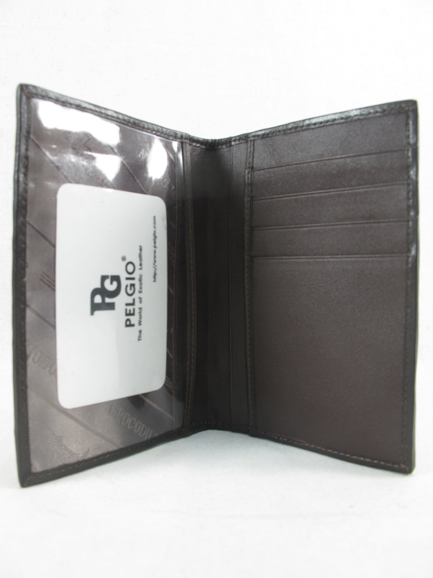 Genuine Crocodile Backbone Skin Leather Passport & Card Holder Wallet