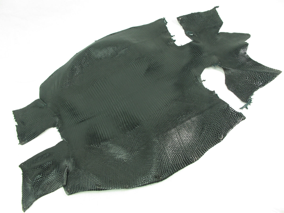 Genuine Water Monitor Lizard Belly Skin Leather Hide Pelt Black
