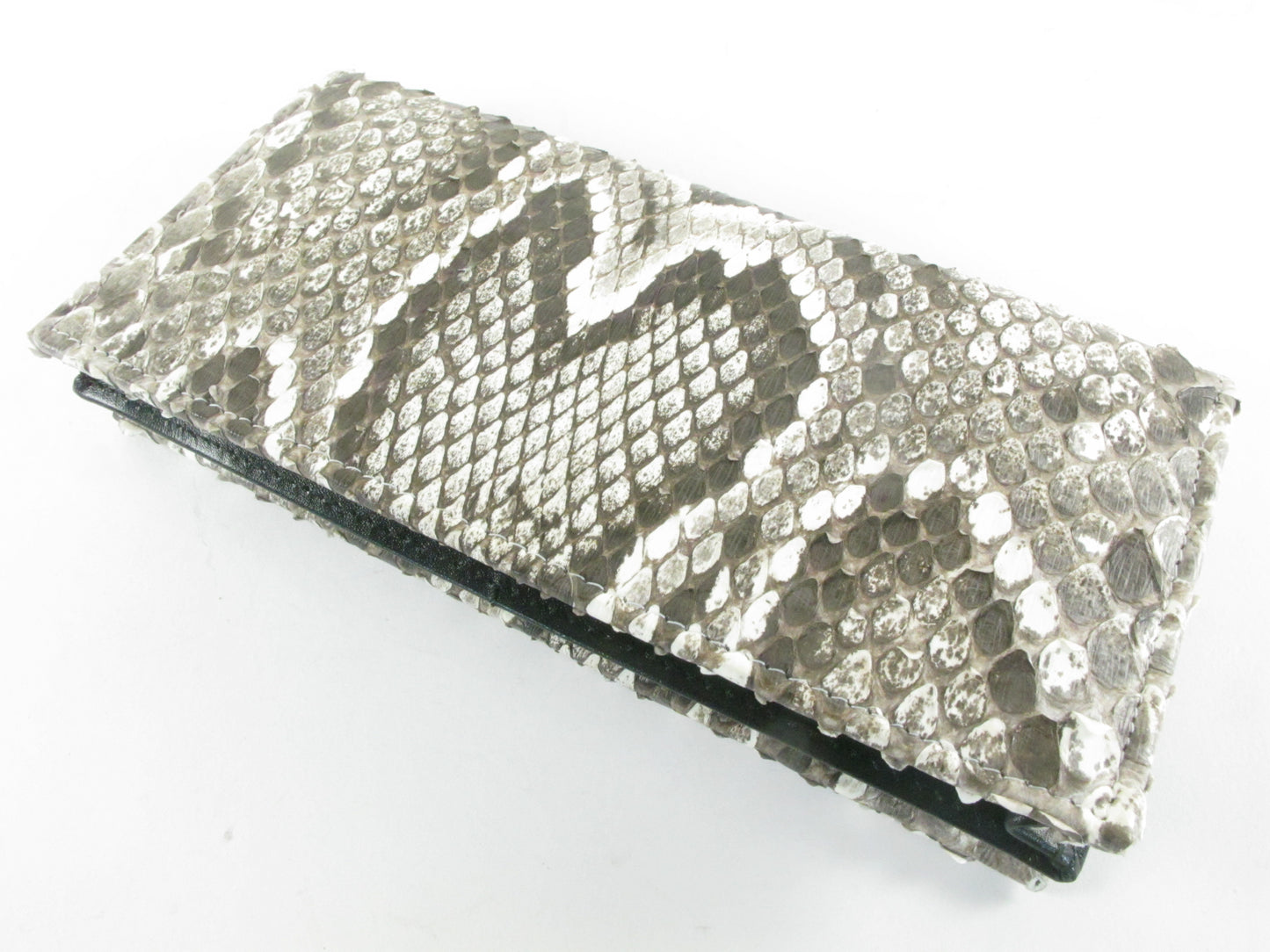 Genuine Burmese Python Snake Skin Leather Long Checkbook Wallet