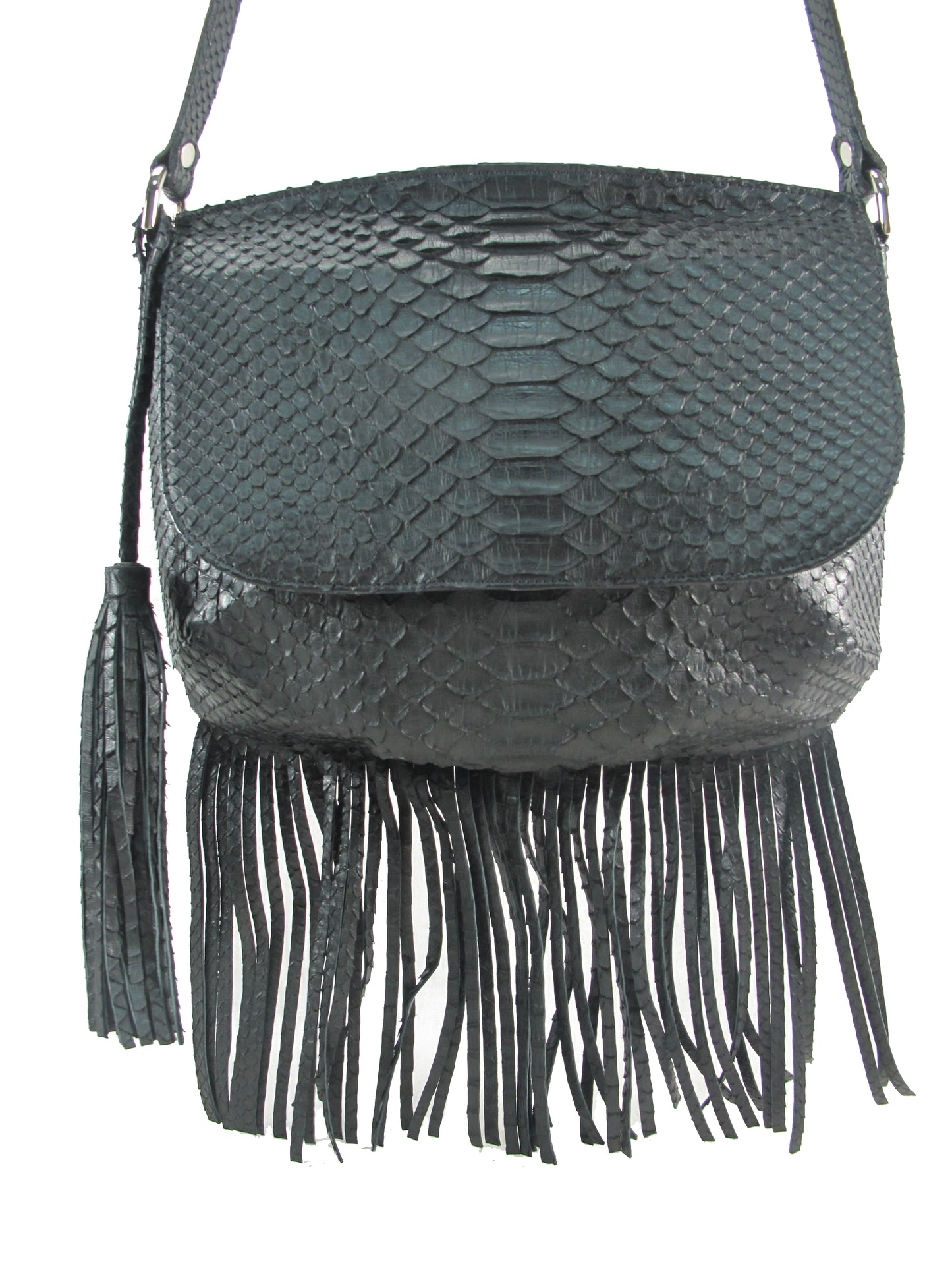 PELGIO Genuine Python Skin Leather Crossbody Bohemian Bag Purse