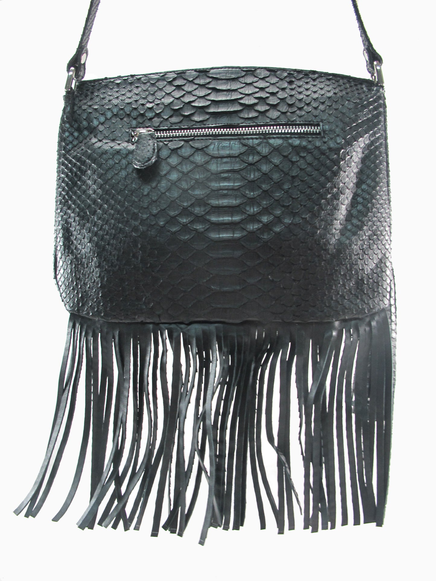 PELGIO Genuine Python Skin Leather Crossbody Bohemian Bag Purse