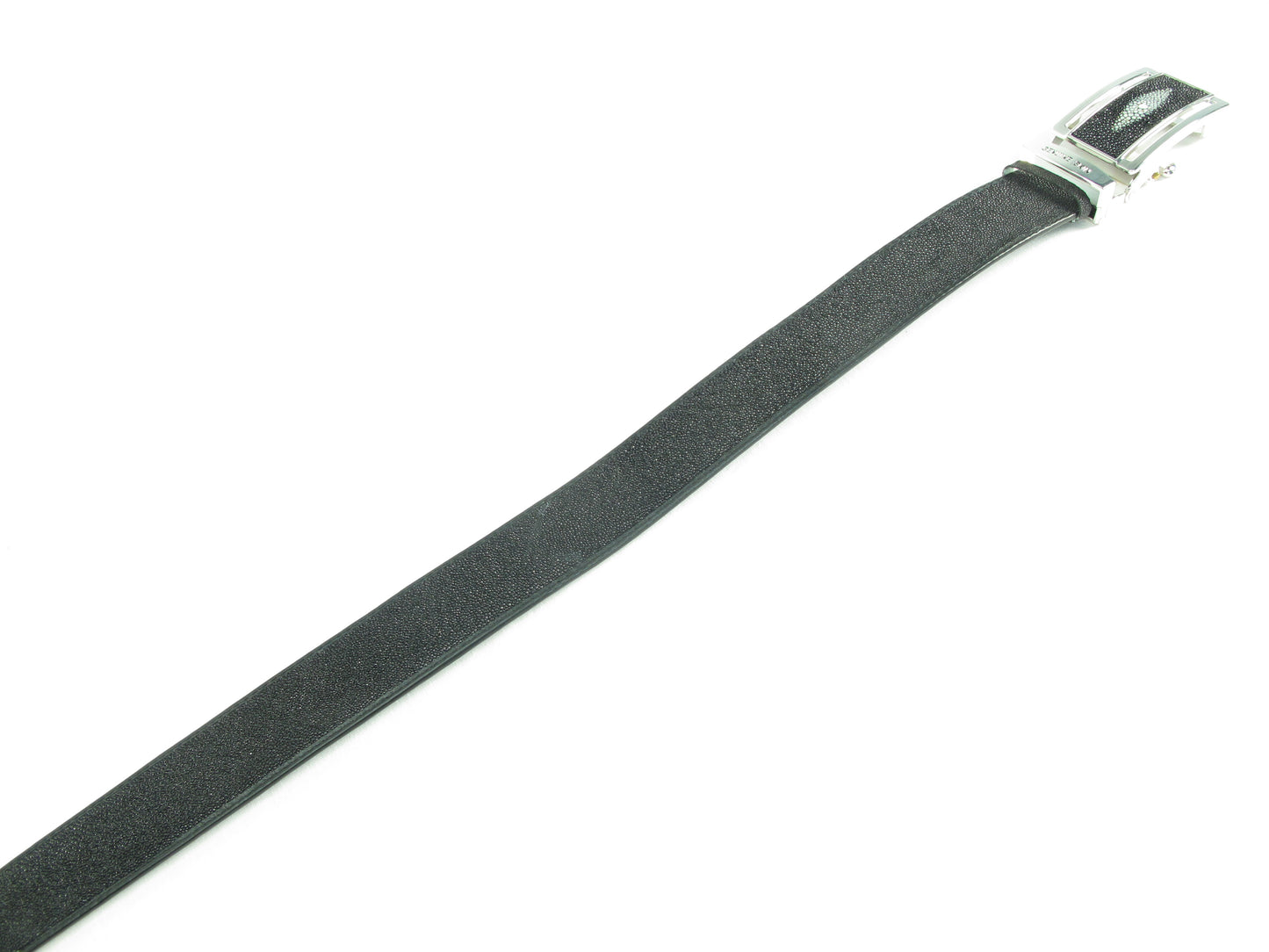 Genuine Stingray Skin Leather Auto Locking Men's Belt Black