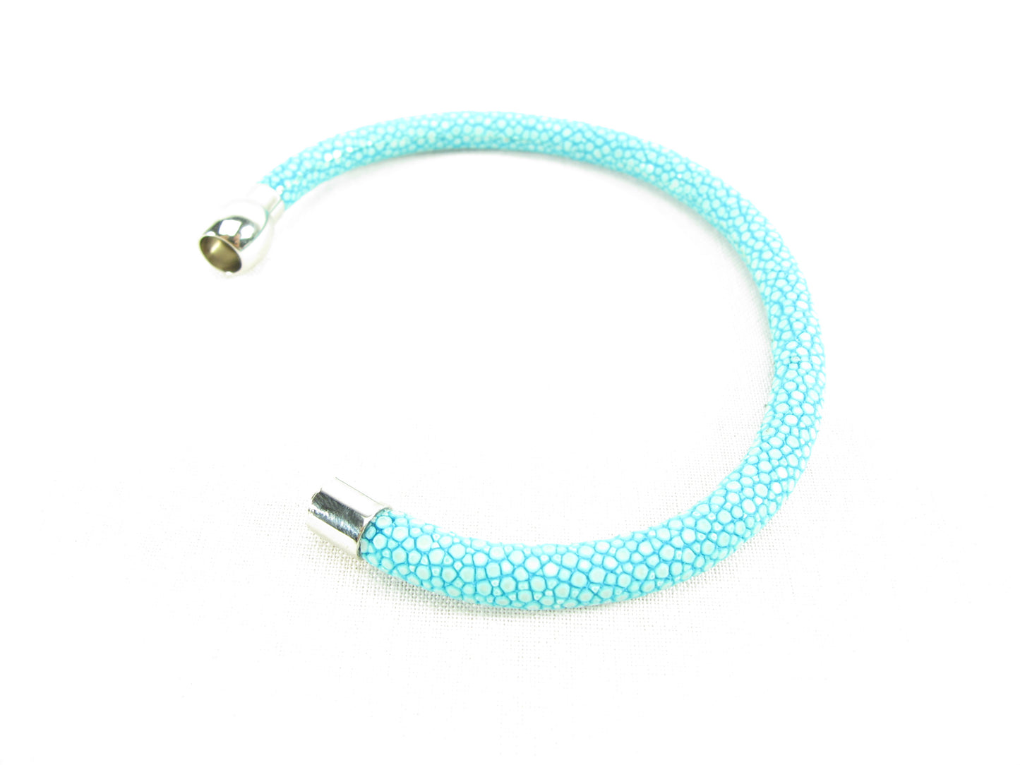 Genuine Polished Stingray Skin Leather Magnetic Bracelet