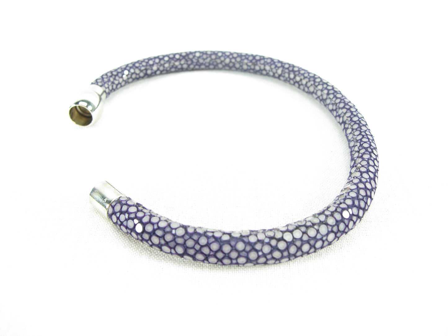 Genuine Polished Stingray Skin Leather Magnetic Bracelet