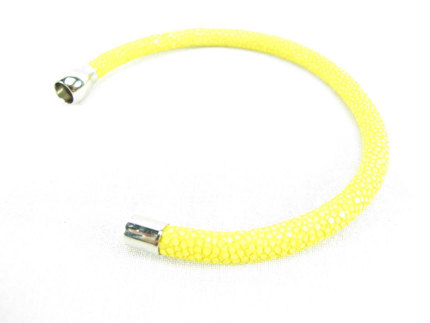 Genuine Polished Stingray Skin Leather Magnetic Bracelet
