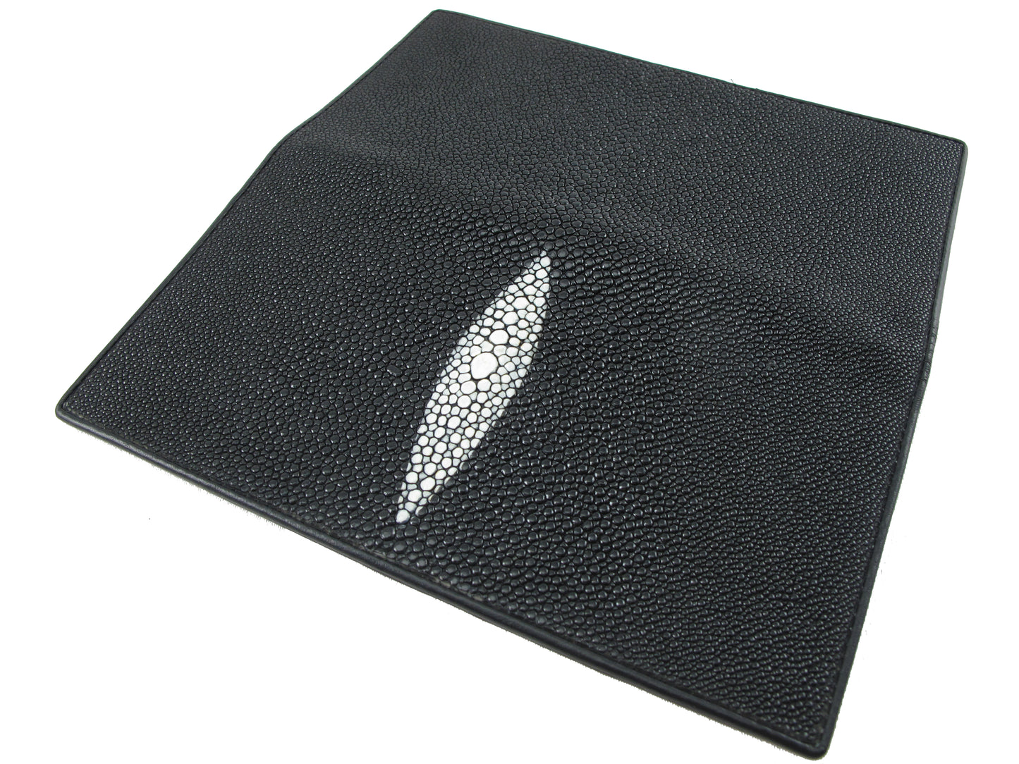 Genuine Stingray Skin Leather Long Checkbook Wallet