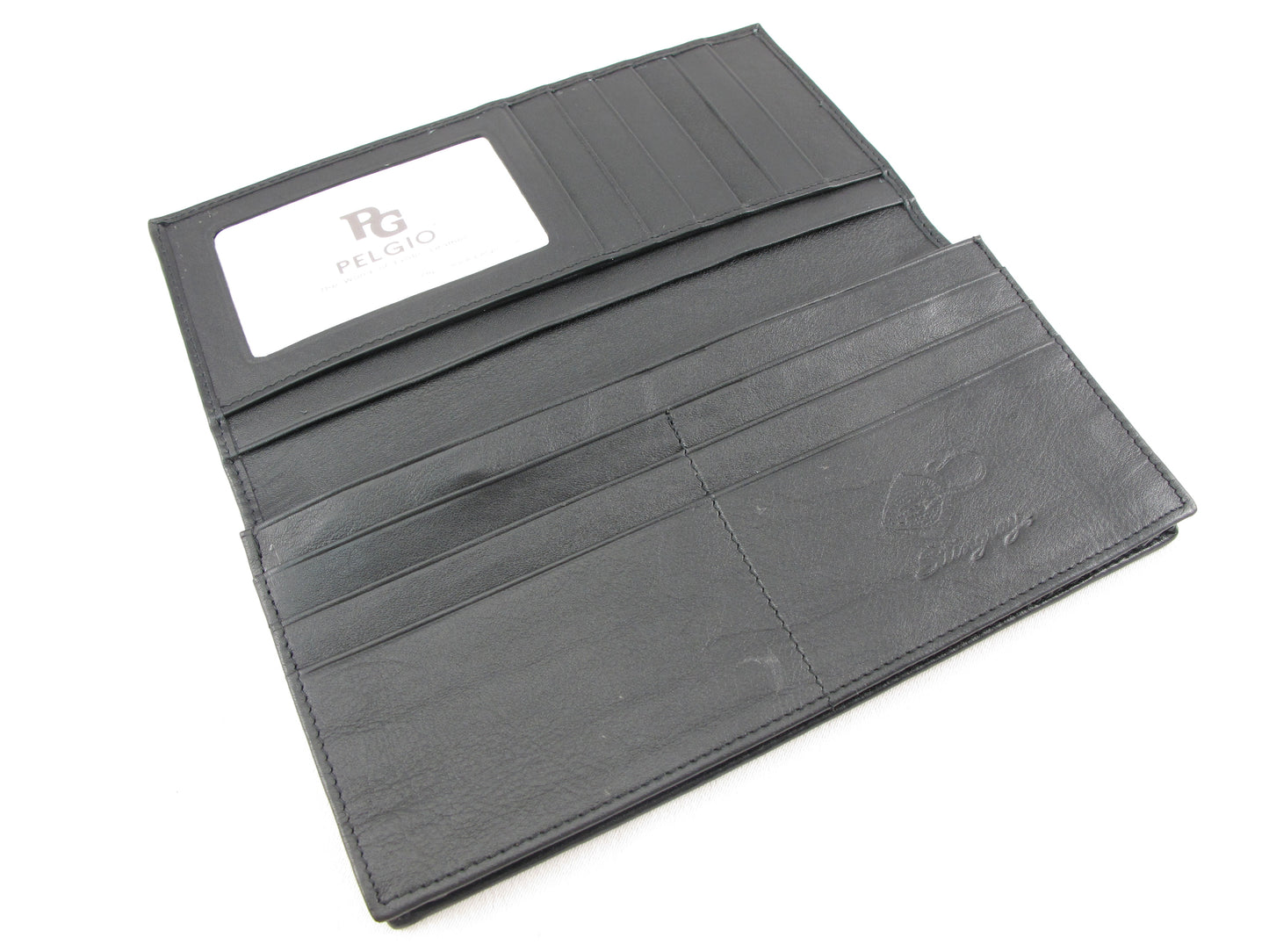 Genuine Row Stingray Skin Leather Long Checkbook Wallet
