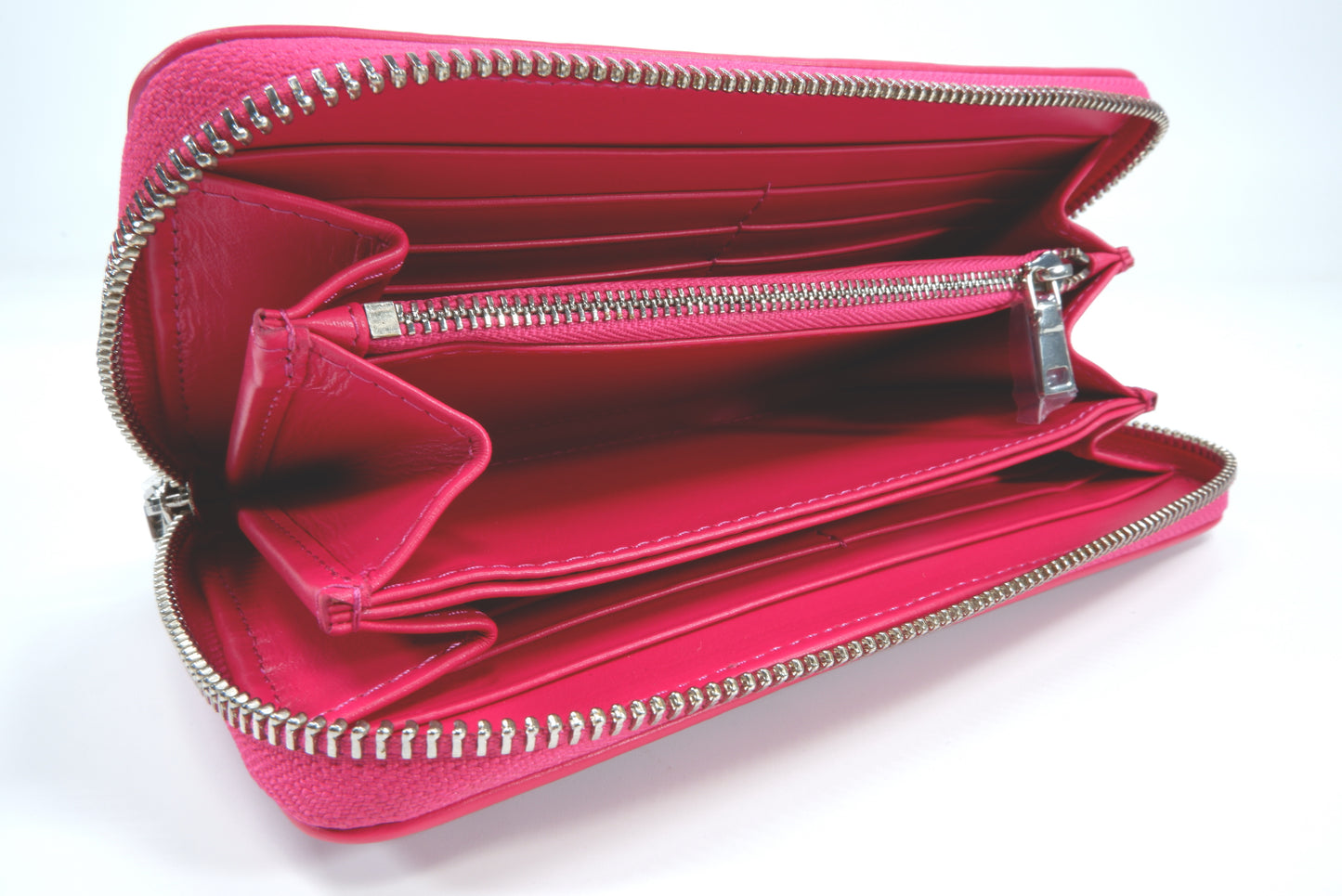 Genuine Polished Stingray Skin Leather Embossed Zip Around Clutch Wallet Purse