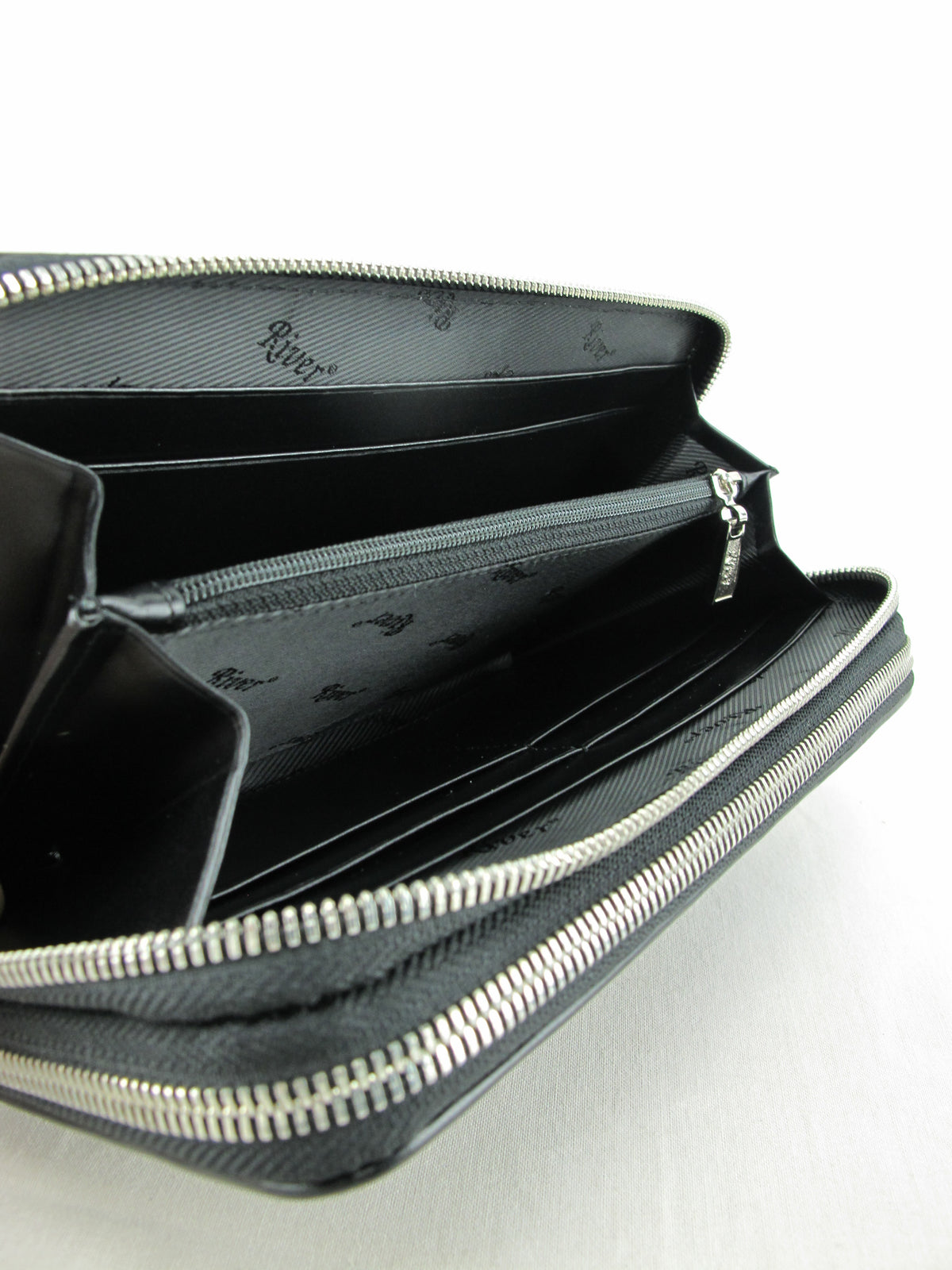 Genuine Stingray Skin Leather Double Zip Around Wristlet Clutch Wallet Purse