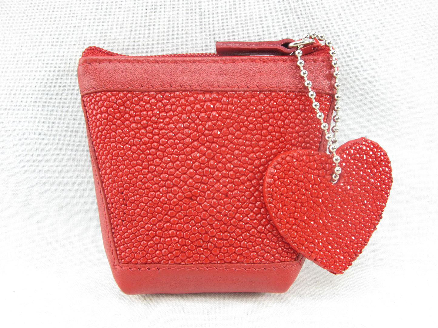 Genuine Stingray Skin Leather Women's Zip Wallet Coins Purse