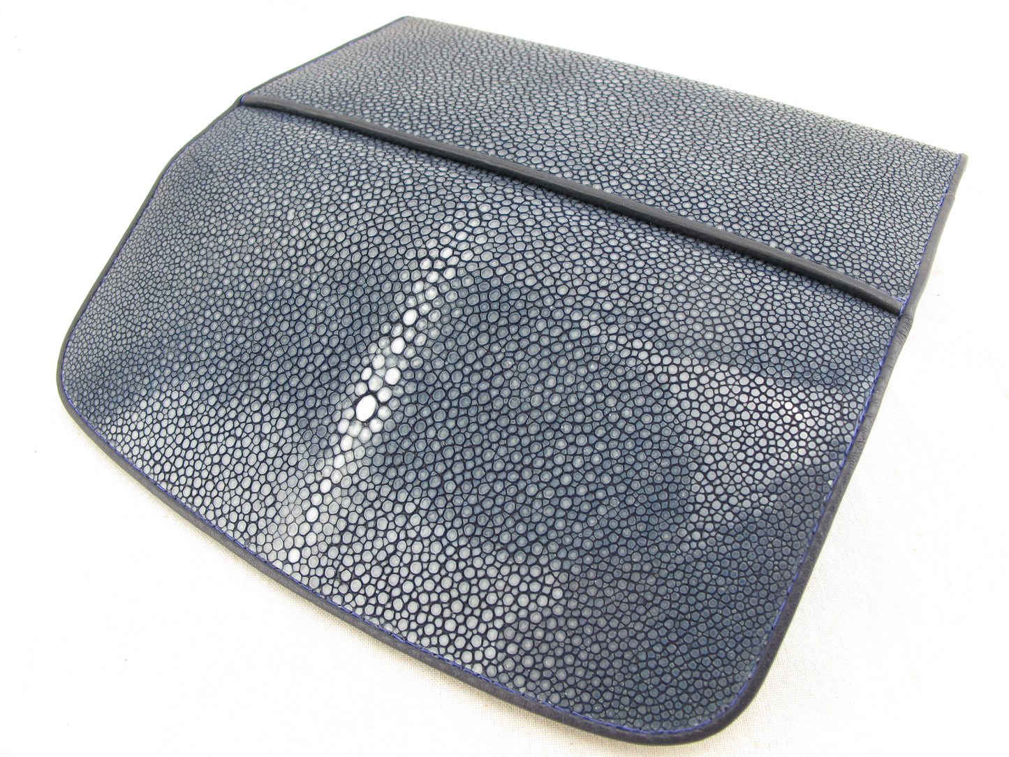 Genuine Polished Stingray Skin Leather Women's Trifold Clutch Wallet Purse