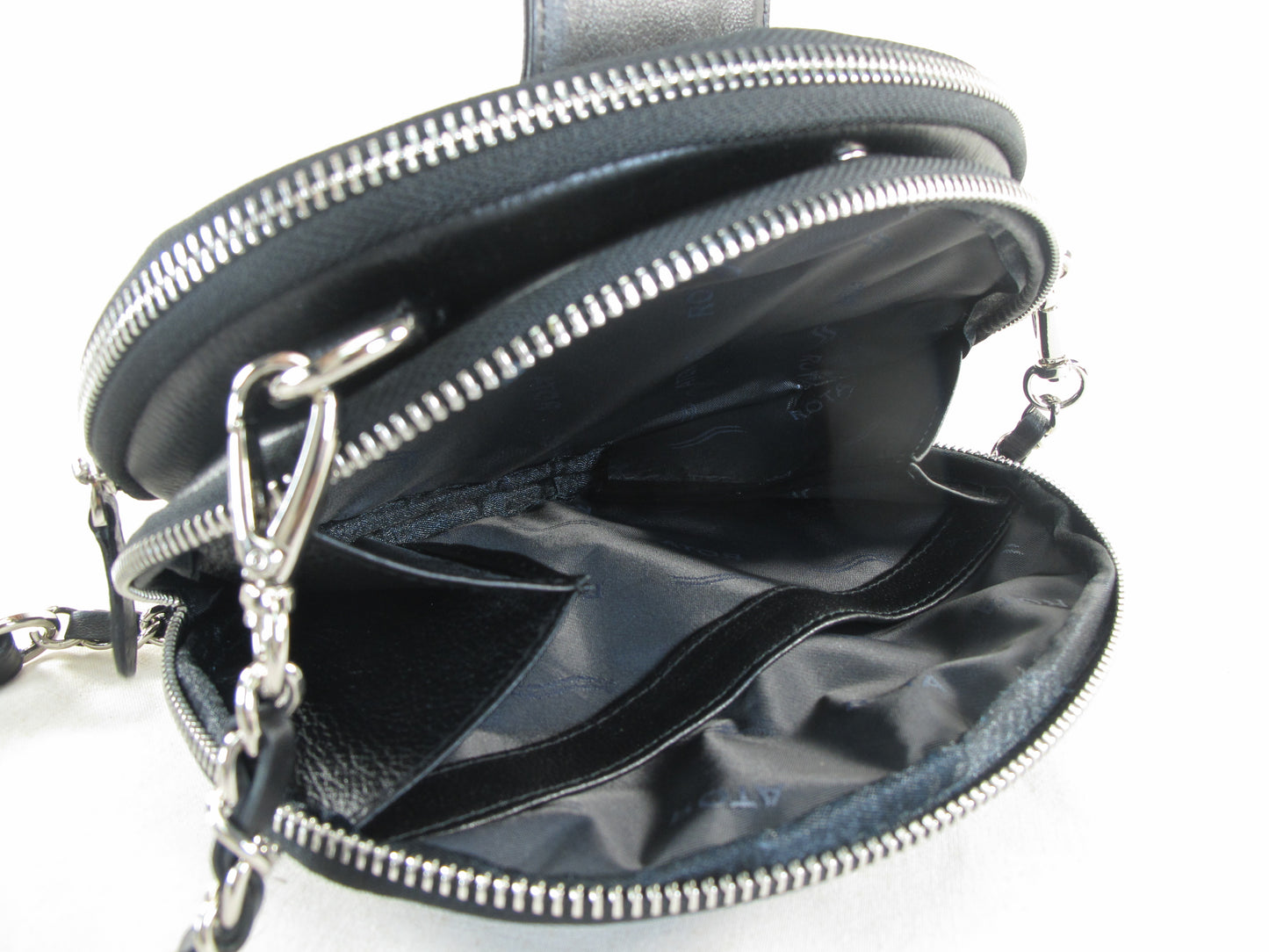 PELGIO Genuine Polished Stingray Skin Leather Women's Double Zip Shoulder Bag Purse