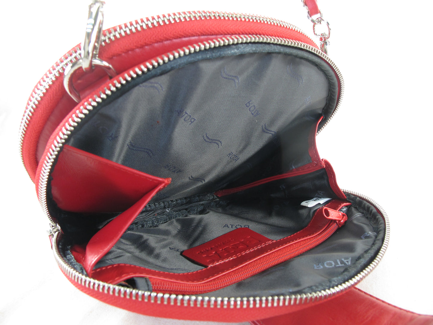 PELGIO Genuine Polished Stingray Skin Leather Women's Double Zip Shoulder Bag Purse